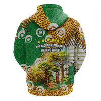 Equatorial Guinea Baobab Tree Zip Hoodie with Tribal Patterns and Heritage Quote