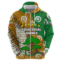 Equatorial Guinea Baobab Tree Zip Hoodie with Tribal Patterns and Heritage Quote