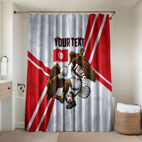 Personalized Tunisia Soccer Bathroom Set Tunisia Flag Eagle Football Mascot