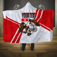 Personalized Tunisia Soccer Hooded Blanket Tunisia Flag Eagle Football Mascot