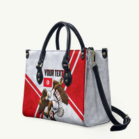 Personalized Tunisia Soccer Leather Bag Tunisia Flag Eagle Football Mascot