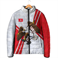 Personalized Tunisia Soccer Padded Jacket Tunisia Flag Eagle Football Mascot