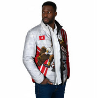 Personalized Tunisia Soccer Padded Jacket Tunisia Flag Eagle Football Mascot