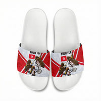 Personalized Tunisia Soccer Slide Sandals Tunisia Flag Eagle Football Mascot