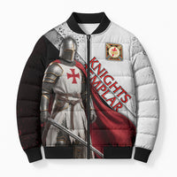 Knights Templar Bomber Puffer Jacket Crusader Warrior Full Armor Red Cross