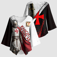 Knights Templar Kimono Sleeve Blouse Crusader Warrior Full Armor Red Cross