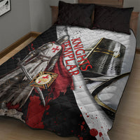 Knights Templar Quilt Bed Set Crusader Warrior Full Armor Red Cross