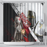 Knights Templar Shower Curtain Crusader Warrior Full Armor Red Cross