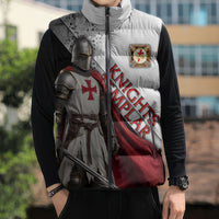 Knights Templar Sleeveless Puffer Jacket Crusader Warrior Full Armor Red Cross