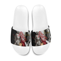 Knights Templar Slide Sandals Crusader Warrior Full Armor Red Cross