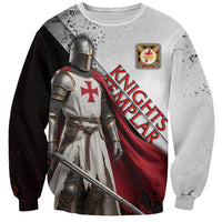Knights Templar Sweatshirt Crusader Warrior Full Armor Red Cross