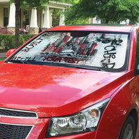 Personalized Chicago City Skyline Auto Sun Shade Urban Graffiti - Cloud Gate - Windy City Typography