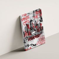Personalized Chicago City Skyline Canvas Wall Art Urban Graffiti - Cloud Gate - Windy City Typography