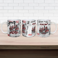 Personalized Chicago City Skyline Ceramic Mug Urban Graffiti - Cloud Gate - Windy City Typography