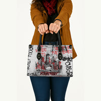 Personalized Chicago City Skyline Leather Bag Urban Graffiti - Cloud Gate - Windy City Typography