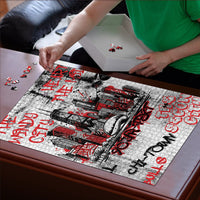 Personalized Chicago City Skyline Puzzle Urban Graffiti - Cloud Gate - Windy City Typography