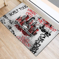 Personalized Chicago City Skyline Rubber Doormat Urban Graffiti - Cloud Gate - Windy City Typography
