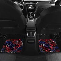 Cuba Flag Car Mats Black with Red White Blue Patriotic Graphics and Cultural Doodle Design - Wonder Print Shop