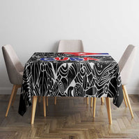 Cuba Flag Tablecloth Black with Red White Blue Patriotic Graphics and Cultural Doodle Design - Wonder Print Shop