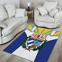 Cuba Coat of Arms Area Rug Colorful Cuban Flag Shield with Red Yellow Blue Patriotic Design - Wonder Print Shop