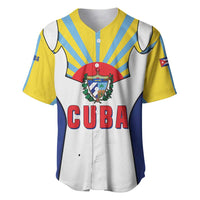 Cuba Coat of Arms Baseball Jersey Colorful Cuban Flag Shield with Red Yellow Blue Patriotic Design - Wonder Print Shop