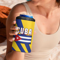 Cuba Coat of Arms 4 in 1 Can Cooler Tumbler Colorful Cuban Flag Shield with Red Yellow Blue Patriotic Design - Wonder Print Shop