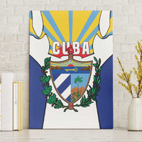 Cuba Coat of Arms Canvas Wall Art Colorful Cuban Flag Shield with Red Yellow Blue Patriotic Design - Wonder Print Shop