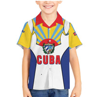 Cuba Coat of Arms Family Matching Mermaid Dress and Hawaiian Shirt Colorful Cuban Flag Shield with Red Yellow Blue Patriotic Design - Wonder Print Shop
