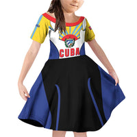 Cuba Coat of Arms Family Matching Off Shoulder Short Dress and Hawaiian Shirt Colorful Cuban Flag Shield with Red Yellow Blue Patriotic Design - Wonder Print Shop