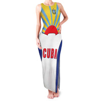 Cuba Coat of Arms Family Matching Tank Maxi Dress and Hawaiian Shirt Colorful Cuban Flag Shield with Red Yellow Blue Patriotic Design - Wonder Print Shop