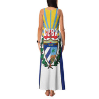 Cuba Coat of Arms Family Matching Tank Maxi Dress and Hawaiian Shirt Colorful Cuban Flag Shield with Red Yellow Blue Patriotic Design - Wonder Print Shop