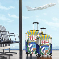 Cuba Coat of Arms Luggage Cover Colorful Cuban Flag Shield with Red Yellow Blue Patriotic Design - Wonder Print Shop