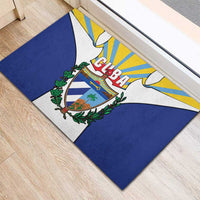 Cuba Coat of Arms Rubber Doormat Colorful Cuban Flag Shield with Red Yellow Blue Patriotic Design - Wonder Print Shop