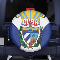 Cuba Coat of Arms Spare Tire Cover Colorful Cuban Flag Shield with Red Yellow Blue Patriotic Design - Wonder Print Shop