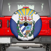 Cuba Coat of Arms Spare Tire Cover Colorful Cuban Flag Shield with Red Yellow Blue Patriotic Design - Wonder Print Shop