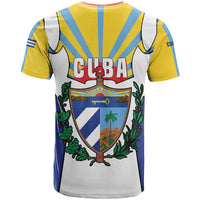 Cuba Coat of Arms T Shirt Colorful Cuban Flag Shield with Red Yellow Blue Patriotic Design - Wonder Print Shop