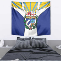 Cuba Coat of Arms Tapestry Colorful Cuban Flag Shield with Red Yellow Blue Patriotic Design - Wonder Print Shop