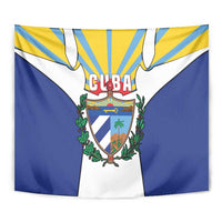 Cuba Coat of Arms Tapestry Colorful Cuban Flag Shield with Red Yellow Blue Patriotic Design - Wonder Print Shop