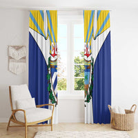 Cuba Coat of Arms Window Curtain Colorful Cuban Flag Shield with Red Yellow Blue Patriotic Design - Wonder Print Shop