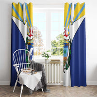 Cuba Coat of Arms Window Curtain Colorful Cuban Flag Shield with Red Yellow Blue Patriotic Design - Wonder Print Shop