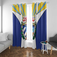 Cuba Coat of Arms Window Curtain Colorful Cuban Flag Shield with Red Yellow Blue Patriotic Design - Wonder Print Shop
