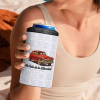 Cuba Classic Car 4 in 1 Can Cooler Tumbler La Isla de la Libertad Red Vintage Auto with Cuban Flag Design - Wonder Print Shop