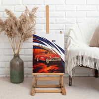 Cuba Classic Car Canvas Wall Art La Isla de la Libertad Red Vintage Auto with Cuban Flag Design - Wonder Print Shop