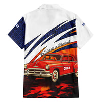 Cuba Classic Car Family Matching Off Shoulder Short Dress and Hawaiian Shirt La Isla de la Libertad Red Vintage Auto with Cuban Flag Design - Wonder Print Shop