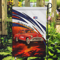 Cuba Classic Car Garden Flag La Isla de la Libertad Red Vintage Auto with Cuban Flag Design - Wonder Print Shop