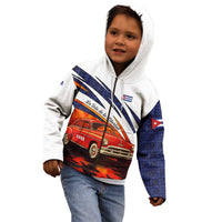 Cuba Classic Car Kid Hoodie La Isla de la Libertad Red Vintage Auto with Cuban Flag Design - Wonder Print Shop
