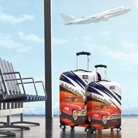 Cuba Classic Car Luggage Cover La Isla de la Libertad Red Vintage Auto with Cuban Flag Design - Wonder Print Shop