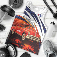 Cuba Classic Car Men Tank Top La Isla de la Libertad Red Vintage Auto with Cuban Flag Design - Wonder Print Shop