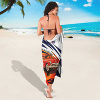 Cuba Classic Car Sarong La Isla de la Libertad Red Vintage Auto with Cuban Flag Design - Wonder Print Shop