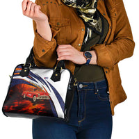 Cuba Classic Car Shoulder Handbag La Isla de la Libertad Red Vintage Auto with Cuban Flag Design - Wonder Print Shop